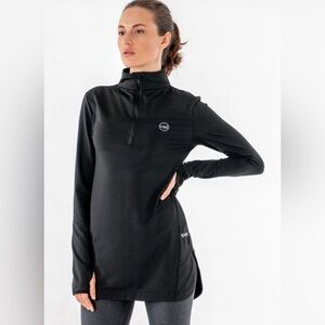 Veil Spark Half Zip Womans Black Pullover Performance Modest Workout